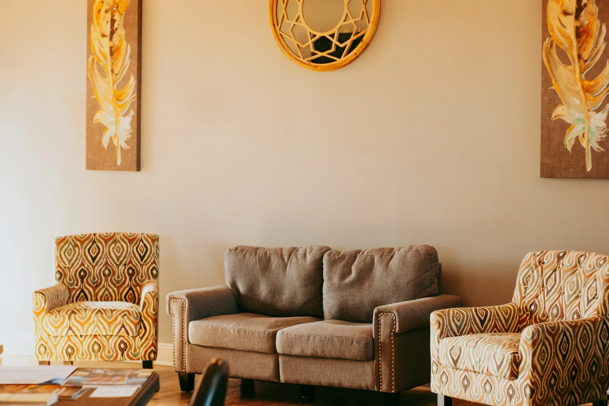 A warm, comfortable waiting room